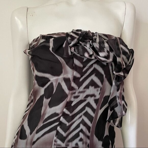 Hugo Boss Black and Gray Strapless Sheath Dress - Picture 5 of 16